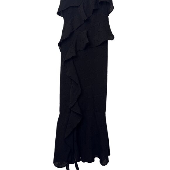 Wild Fable ruffled midi dress black women's size XXS - Picture 6 of 8